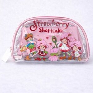 Strawberry Shortcake Cosmetic Bag Set – 3-Piece Pink Makeup & Travel Pouch Set